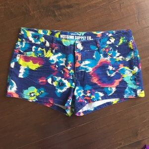 Watercolor denim shorts