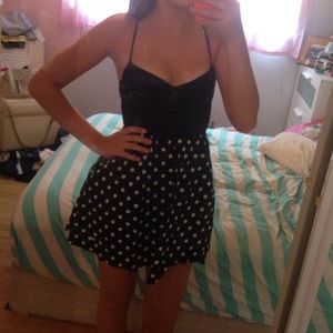 Black Polka dot PINK dress!
