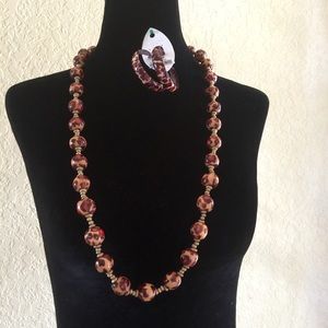 Necklace, earrings;)
