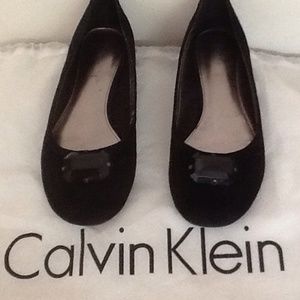 Calvin Klein black suede flats