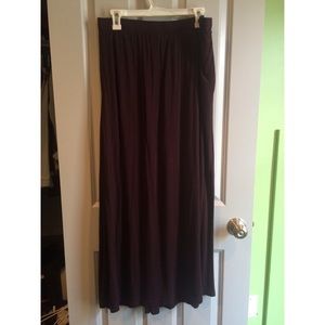 A burgundy long skirt