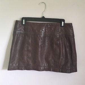 Brown Leather Skirt