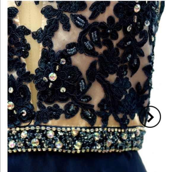 New strapless AG studio dress in navy - Picture 3 of 4