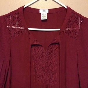 Maroon Blouse from Tobi