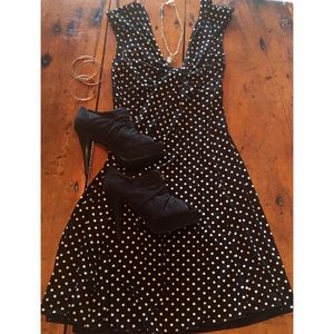 Express Brand Polka Dot Little Black Dress