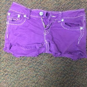 Purple Miss Me shorts