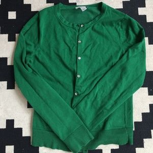 Green Ann Taylor Loft cardigan sweater