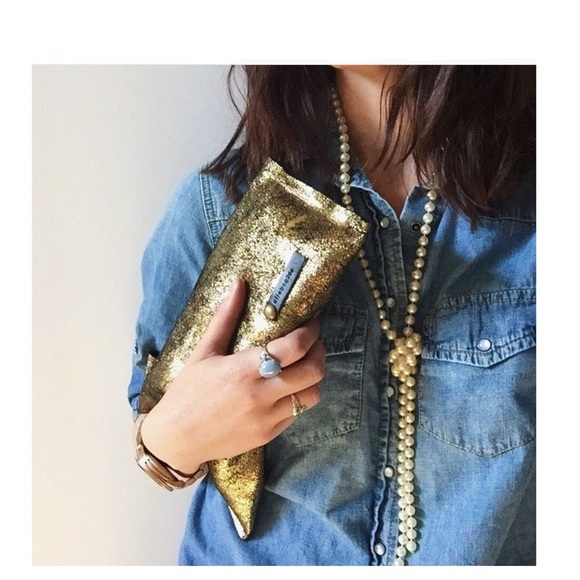 The Bella //all gold errythang leather clutch - Picture 2 of 4