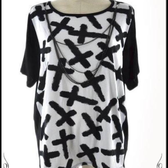 New Black And White Cross Top ❤️