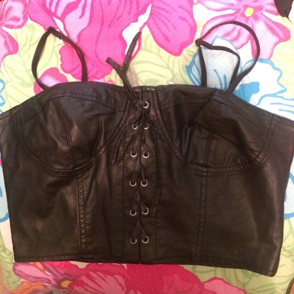Leather bralette