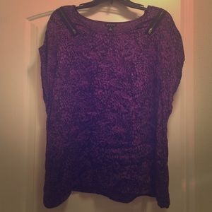 I Love Ronson Purple and Black Print Blouse