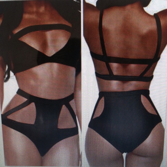 Black cut out bikini