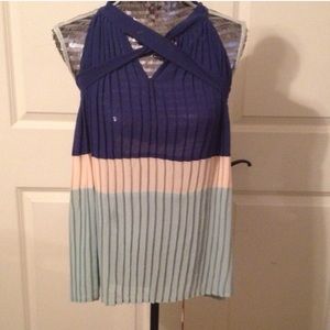 Pleated Colorblocked Blouse
