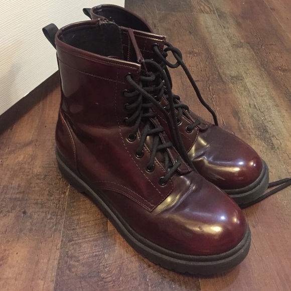 Maroon Combat Boots
