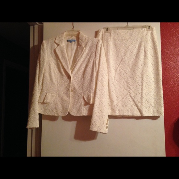 REDUCED!!!  Antonio Melani off white lace suit.