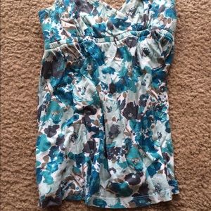Blue floral spaghetti strap top