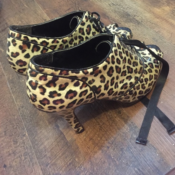 Cheetah Print Tie Ankle Heels