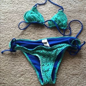 Green hollister swim top and bottom