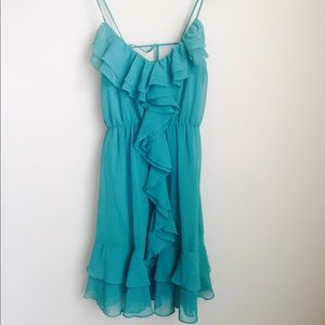 Turquoise ruffled dress
