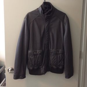 Cow leather bomber jacket