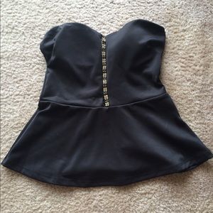 Black halter papaya top with sparkles in the front