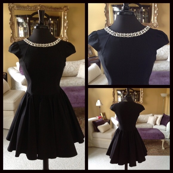 ❌SOLD Black Party Mini Dress Cocktail LBD Prom - Picture 3 of 4