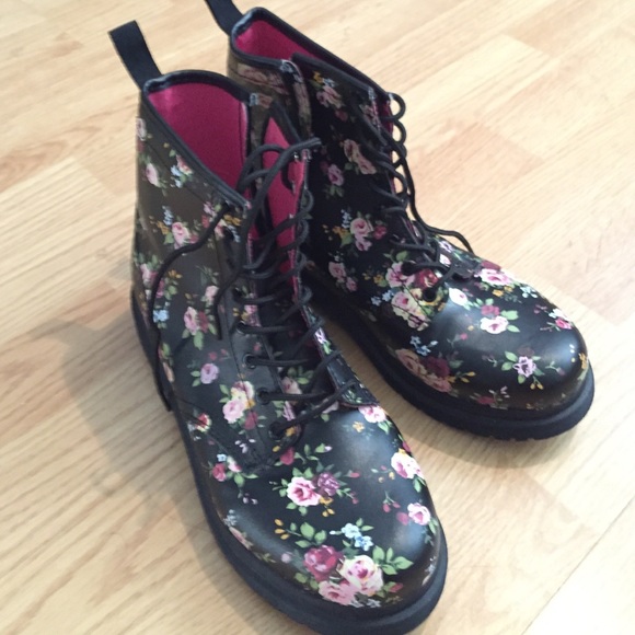 Floral Combat Boots