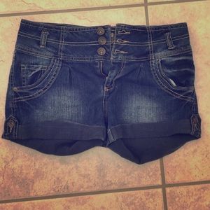 Dark blue high waisted shorts