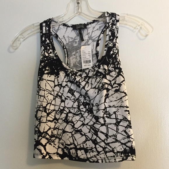 Black and white print crop top