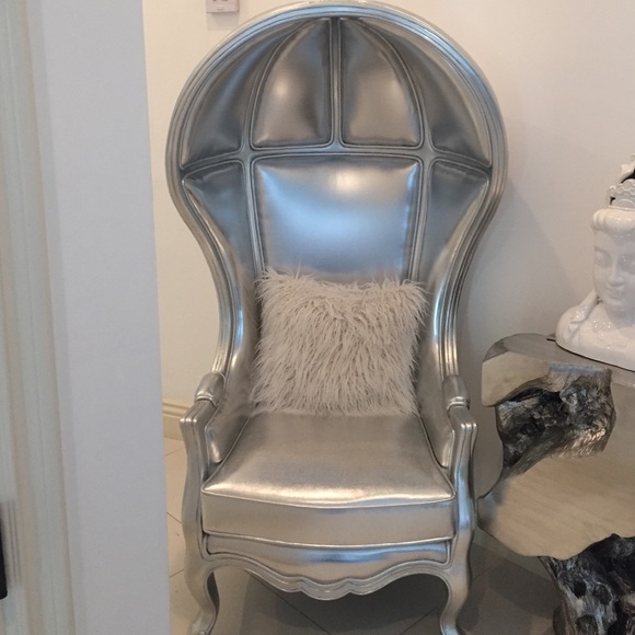 Sliver leather ballon chair