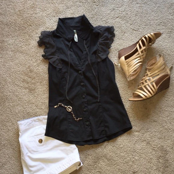 Free People sleeveless button-up