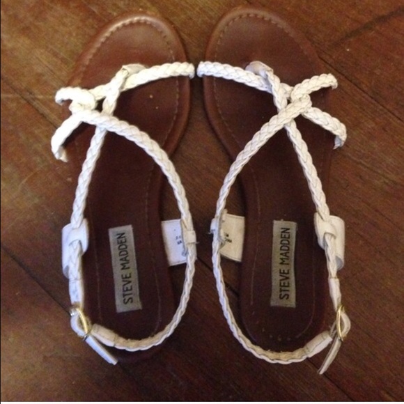 Steve Madden braided white sandals