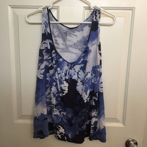 Blue, Black & White Tank - looks like water colors