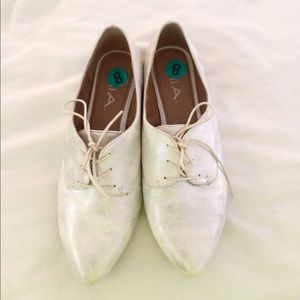 white and silver oxfords by MIA