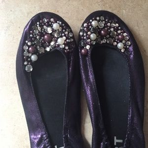 Size 11 purple studded report flats