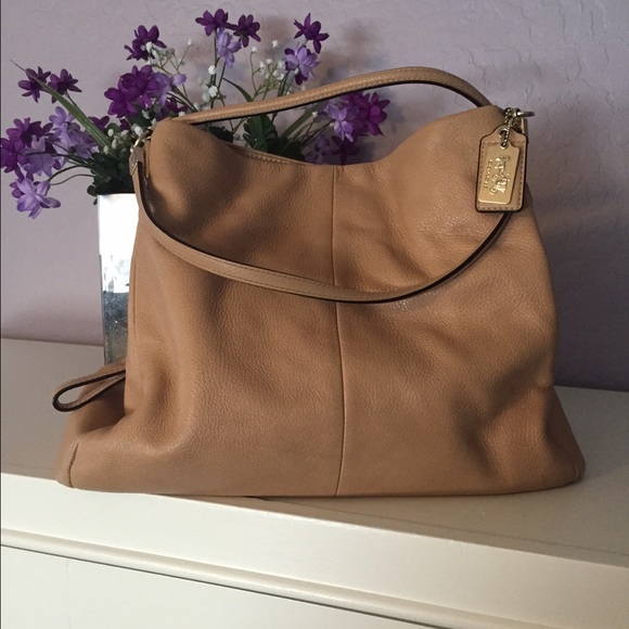 Coach Madison Leather Phoebe Shoulder Bag - camel