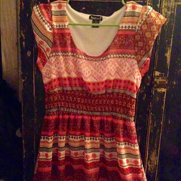 Multi-colored and patterned dress