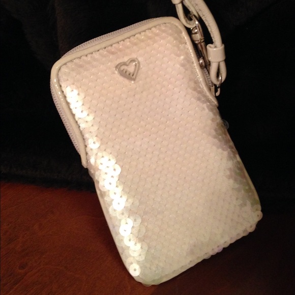 Coach white sequined tech case