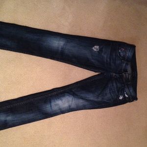 Hudson distressed straight cut jeans 26