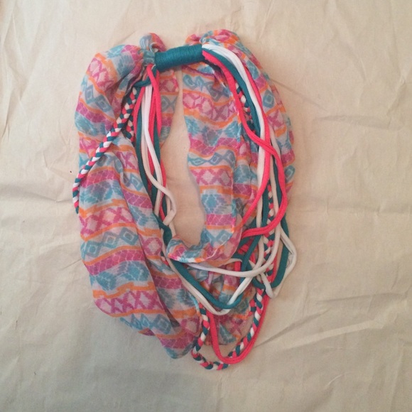Pink white blue and orange Scarf