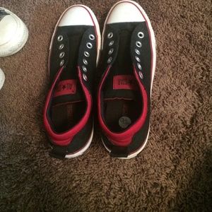 Pair of women's size 8 black and red all stars