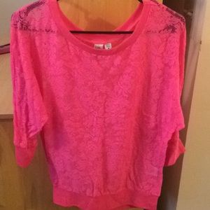 Bright pink lace half sleeve