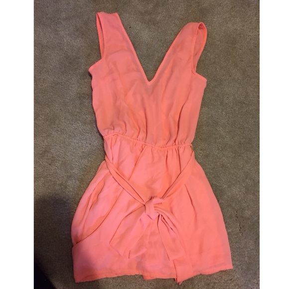 Neon Coral Romper