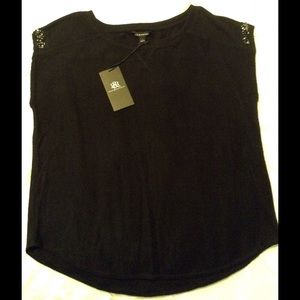 Black Sleeveless Sweatshirt Studded