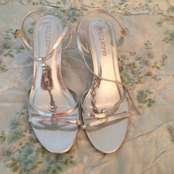 Silver high heels