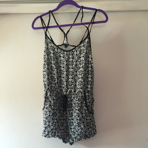 Black and white romper