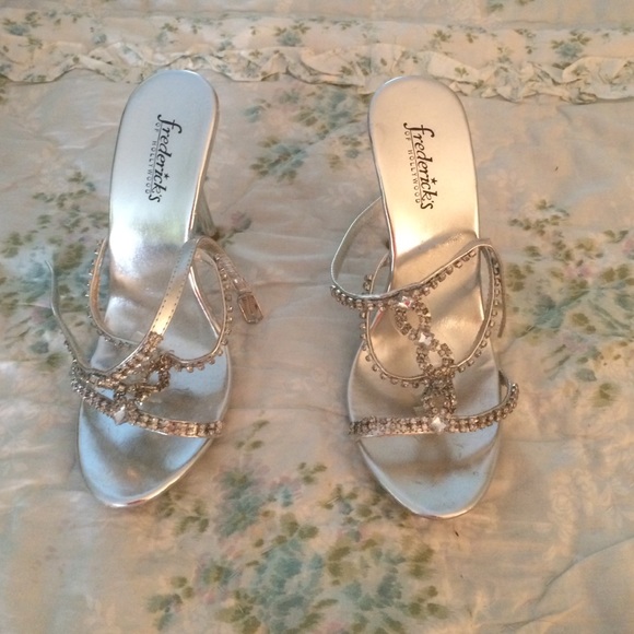 Silver high heels