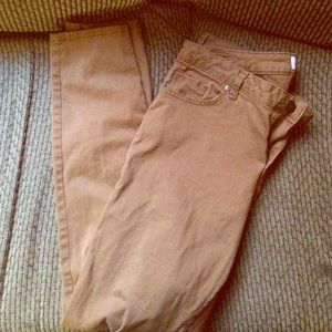 khaki skinny low rise jeans