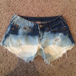 One of a kind ombré True Religion shorts.