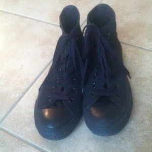 BLACK HIGH TOP CONVERSE (WORN ONCE)